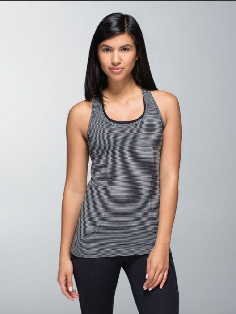 Lululemon Run: Swiftly Tech Racerback *Stripe🖤🩶 Size 8